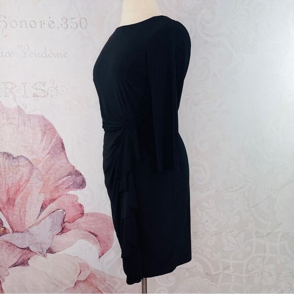 Chap elegant black dress with side accent Size XL - Picture 5 of 8